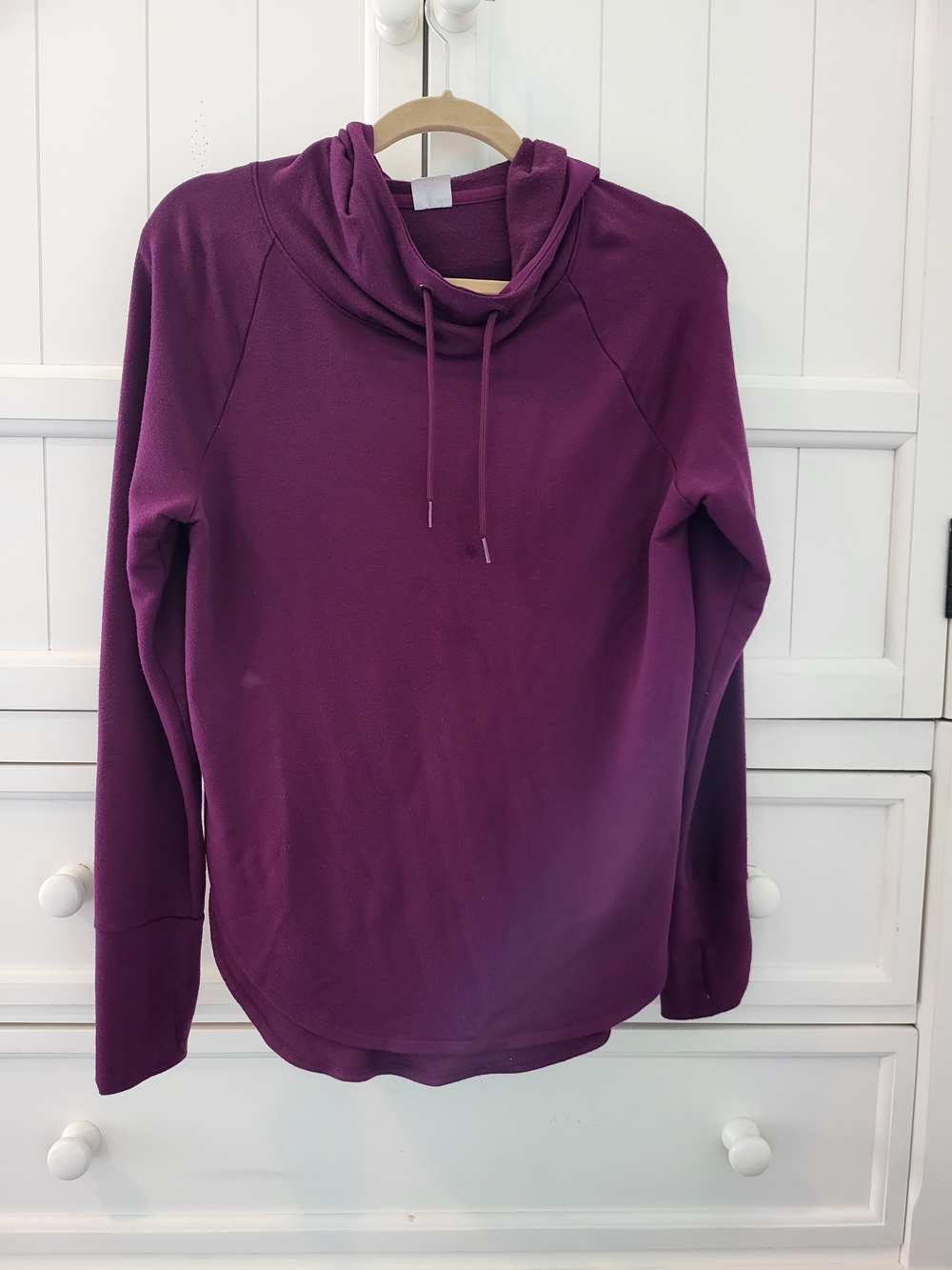 Women’s M Purple Cowl Neck Pullover Hoodie